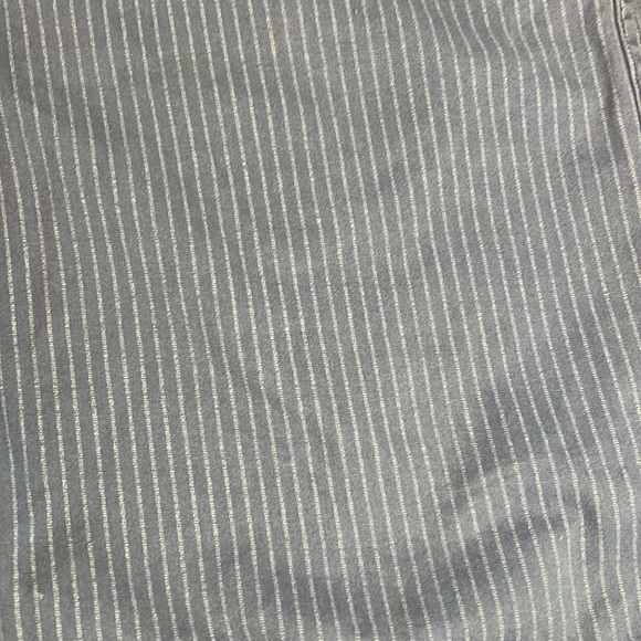 Denim blue cotton pinstriped flat front shorts, size 34 - Picture 3 of 7